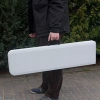 Banca pliabila pentru gradina sau catering, HDPDE, 180x24x42cm, alb