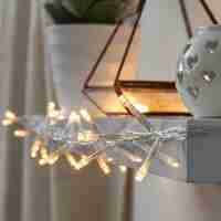 Instalatie Craciun, 25 m, 250 Led-uri ,Liniara, Alb cald, 8 jocuri de lumini, Transformator, Interconectabila, Prelungitor 3 m inclus, Fir Transparent, Vafy