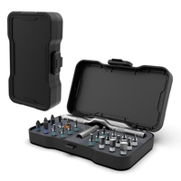 Set Surubelnita Cu Clichet, Vafy, 24 Piese, Sistem de prindere multipla, ergonomic si adaptiv, 16 × 9,3 × 3,6 cm, Negru