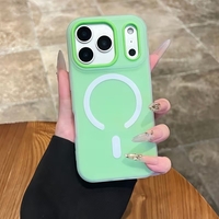 Husa Telefon Jelly Magnetic 2in1, Vafy, Compatibila cu Apple iPhone 17 Pro, din PC+TPU, Magsafe, Finisaj Mat, Verde