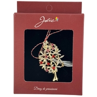 Brosa Vintage, Jolie, Material Metal, Ambalaj Carton, Dimensiune Brosa Aproximativ 4-6 cm, Model Copac cu Flori, Multicolora