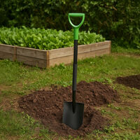 Lopata gradina cu lama ascutita, coada din fibra de sticla 120 cm, maner tip D, negru si verde