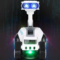 Robot rover interactiv pentru copii cu muzica, lumini, dans si invatare engleza, 19x16x11 cm, alb
