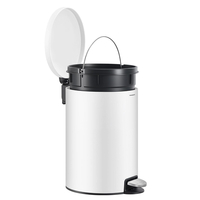 SONGMICS Cos de gunoi cu pedala 20L, capac soft close, galeata interioara detasabila, otel si plastic, 30x37x44 cm, alb
