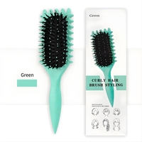 Perie Profesionala pentru Par, Flippy, Perie pentru Definirea Buclelor pentru Par Cret, Multifunctionala, 24.5 x 7 x 4.3 cm, Verde