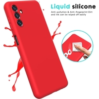 Husa de Protectie, Vafy, pentru Samsung Galaxy A35, Liquid Silicone, cu Microfibra pe Interior, Protectie Antisoc, Compatibil Incarcare Wireless, Rosu
