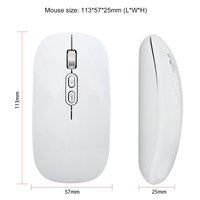 Mouse Wireless Reincarcabil, Vafy, Compatibil Windows/macOS, Bluetooth 5.1 + 2.4GHz, Silentios, DPI 800/1200/1600, Alb