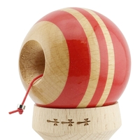 Kendama X Originala RAINBOW, Profesionala, Flippy, Cupe Mari KING SIZE V3, Super Sticky, Gaura in Baza, Rulment Metalic, din lemn 18 cm, Ata 62/65 cm, Rosu/Maro