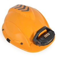 Casca Protectie cu Lanterna de Jucarie pentru Copii, Flippy, Material Plastic, Interactiv, Distractiv, 29.5x19.5x6.5 cm, Portocaliu