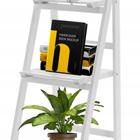 Biblioteca pliabila din lemn, 3 rafturi, 42x109x39 cm, alb