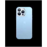 Husa de protectie pentru iPhone 14 Plus, cu suport metalic pentru camera, Bracket Series, Vafy, Protectie Antisoc, PC mat, silicon moale pe margini, Albastru