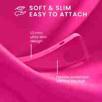 Husa pentru Apple iPhone 14 Pro Max Vafy, Liquid Silicone, cu Microfibra pe interior, Protectie Antisoc, Roz-Fuchsia
