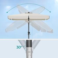 SONGMICS Umbrela de gradina cu manivela, 200x150 cm, UPF 50+, inclinare 30°, structura metalica, bej