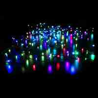 Instalatie de Craciun liniara Yoto, 10 m, din care 1 m cablu priza 220V, 100 LED, 8 jocuri de lumini, pentru interior, controler, fir negru, multicolor