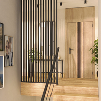 Riflaj perete despartitor MDF, LDA PREMIUM, Negru, 275x58 cm