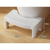 Scaunel WC, Flippy, Tratament Impotriva Hemoroizilor si Constipatiei, Scaun Inaltator WC Copii, Suport Picioare WC, Taburet Inaltator Pozitia Corecta Ghemuit Pe WC, Plastic Rezistent, 17x22x38 cm, Alb