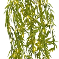 Ghirlanda luminoasa tip perdea de frunze artificiale, 285x105cm, 200 LED-uri, alb cald