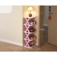 Organizator de Pantofi, Flippy, 5 Straturi, din ABS, Suport Modular, 65.5 x 24 x 26 cm, Mov