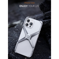 Husa Armor X Compatibila cu iPhone 15 Pro Max, Vafy, Aliaj de Aluminiu, Antisoc, Antizgarieturi, Impermeabila, Margini cu 2 Straturi, Aderent, Montare Usoara, Surubelnita Inclusa, Gri Metalizat