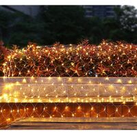 Instalatie Craciun, Tip Plasa, IP 44, 11 x 1 m, 480 LED-uri, Alb cald, 8 jocuri de lumini, Transformator fara telecomanda, Interconectabila, Prelungitor 3 m inclus, Fir transparent, Vafy