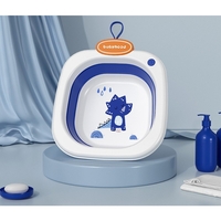Lavoar Pliabil, Flippy, pentru Copii 1-8 Ani, Model Animat, din PP+TPE, 32x29x10 cm, Albastru