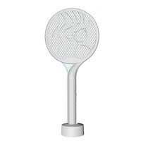 Paleta Electrica pentru Tantari, Muste si Tantari 2in1, Flippy, Reincarcabila, Incarcare USB, 2600V, Plastic, Casa si Gradina, Anti-insecte, Stand, 23x51 cm, Gri