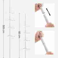 SONGMICS Etajera colt dus, 4 rafturi, inaltime reglabila 85-305 cm, otel si plastic PP, alb