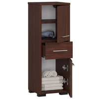Dulap de baie tip baza, cu 2 usi si sertar, PAL 16 mm, 30x30x85 cm, maro wenge