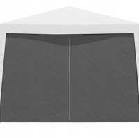 Pereti laterali pavilion 295x195 cm, set 4 bucati, cu ferestre si usa, PE impermeabil, gri