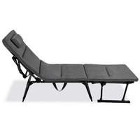 Fotoliu pliabil 2 in 1 tip sezlong, cu 5 pozitii, structura metalica si saltea inclusa, 180x58x89 cm, gri