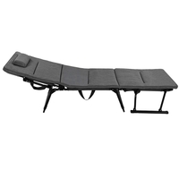 Fotoliu pliabil 2 in 1 tip sezlong, cu 5 pozitii, structura metalica si saltea inclusa, 180x58x89 cm, gri