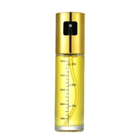 Pulverizator Ulei, Otet, Vafy, din Sticla, 100 ml, Reincarcabil, 18.3 x 4.3 cm, Masura 90 ml, Capac Lucios, Auriu