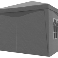 Cort pavilion de gradina pliabil automat pop-up, impermeabil, cu 4 pereti laterali, 300x300cm, gri