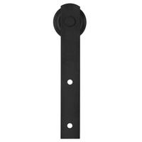 Sistem glisant pentru usa, sina metalica 183 cm, 2 role, montaj pe perete, negru