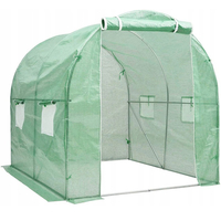 Sera de gradina, tip tunel cu cadru metalic, 200x200cm, verde, 4 mp