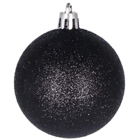 Set globuri de Craciun, 25 bucati, 3 modele, 2,5cm si 4cm, negru