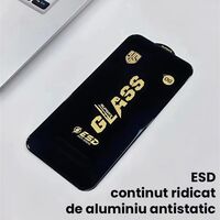 Folie de Protectie pentru Samsung Galaxy S25 Ultra, Vafy, Sticla Securizata ESD, Margini Negre, Rezistenta la Zgirieturi, Antistatica, 0.35 mm, Transparenta