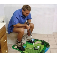 Covoras de Baie, Flippy, Model Teren de Golf, Interactiv, +14 Ani, din PVC, 80 x 69 cm, Verde