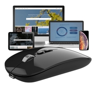 Mouse Wireless Reincarcabil, Vafy, Compatibil Windows/macOS, Bluetooth 5.1 + 2.4GHz, Silentios, DPI 800/1200/1600, Negru