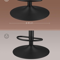 VASAGLE Set 2 scaune bar reglabile, rotative 360°, tapiterie PU, cadru metalic, 44x30x90-112 cm, maro caramel