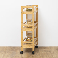 Etajera mobila Linha din bambus, 3 niveluri, dimensiuni compacte, 45x22x80 cm, natur