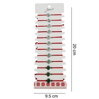 Bratara Martisor pentru Dama, Jolie, Model Copacul Vietii, Set 12 bucati, Pandativ Argintiu din Inox cu Snur Rosu Ajustabil