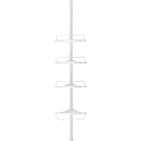 SONGMICS Etajera colt dus, 4 rafturi, inaltime reglabila 85-305 cm, otel si plastic PP, alb