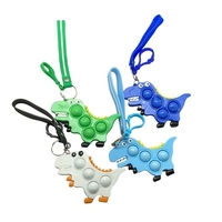 Jucarie antistres din silicon, Flippy, Pop It Now and Flip It, Simple Dimple, Breloc, Dinozaur, Verde
