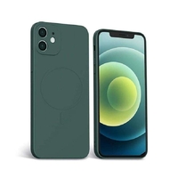 Husa protectie Vafy compatibila cu Apple iPhone 12 Mag Safe Silicone Verde