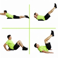 Suport lombar fitness pentru abdomene, spuma si MDF, 38x30x8 cm, negru