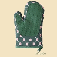 Set 2 manusi cuptor Flippy, manusa de bucatarie, rezistenta 330 grade, textil si cauciuc, 26.5x18 cm, verde