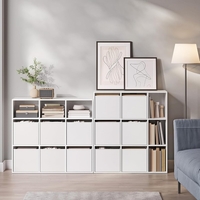 SONGMICS Etajera modulara 9 compartimente cu 6 sertare, PAL si MDF, 83x27x92 cm, alb