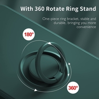 Husa protectie Vafy compatibila cu Apple iPhone 12 Pro Max Liquid Silicone Ring cu suport rotativ Verde