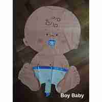 Balon din Folie Metalizata, Vafy, Figurina Baietel, Tema Botez, 73x48 cm, Ambalaj Individual, Pai Inclus, Umflare cu Aer sau Heliu, Albastru